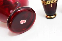 Pamono Venetian Glass Liquor Service in Gold-Plating, 1950s, Set of 7><noscript><img width=