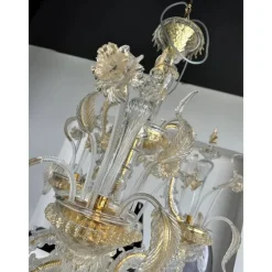 Pamono Venetian Gold Ca Rezzonico Murano Glass Chandelier by Simoeng><noscript><img width=