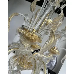 Pamono Venetian Gold Ca Rezzonico Murano Glass Chandelier by Simoeng><noscript><img width=