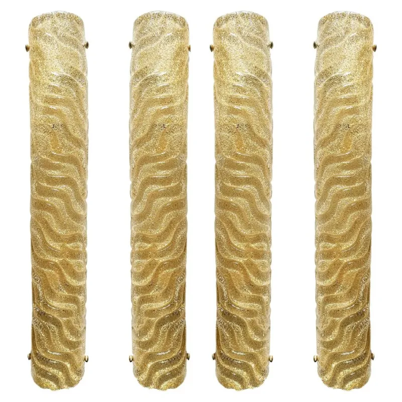 Pamono Venetian Gold Graniglia Murano Glass Wall Sconce by Simoeng, Set of 4> Wall Lights & Sconces|Wall Lights & Sconces