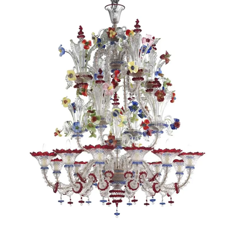 Pamono Venetian Imperial Floral Cà Rezzonico Murano Glass Chandelier by Simoeng> Ceiling Lights