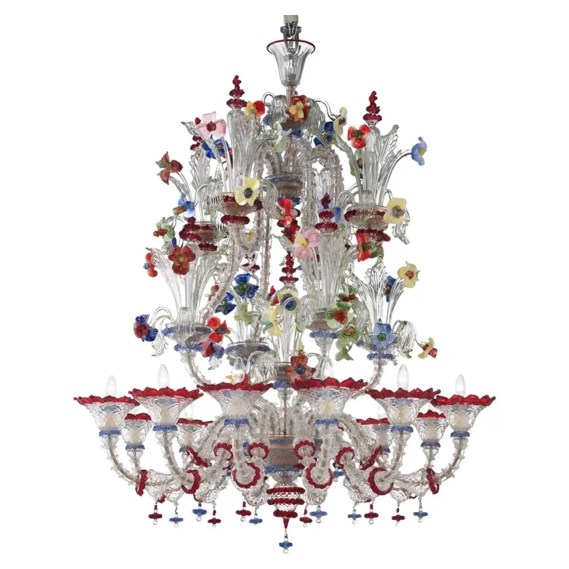 Pamono Venetian Imperial Floral Cà Rezzonico Murano Glass Chandelier by Simoeng> Ceiling Lights