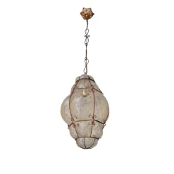 Pamono Venetian Lantern in Blown and Caged Murano Glass, 1950s> Ceiling Lights
