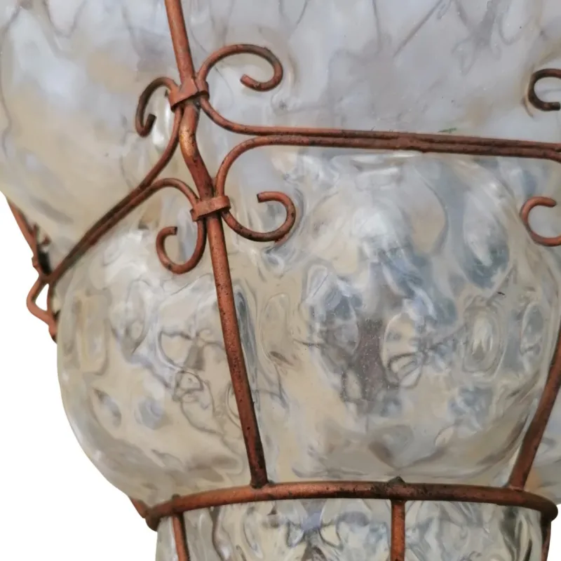 Pamono Venetian Lantern in Blown and Caged Murano Glass, 1950s> Ceiling Lights