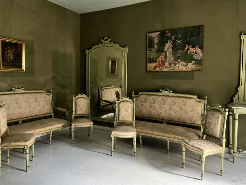 Pamono Venetian Living Room Set, Early 1900s, Set of 9> Living Room Sets