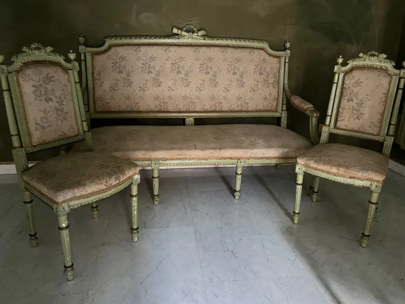 Pamono Venetian Living Room Set, Early 1900s, Set of 9> Living Room Sets