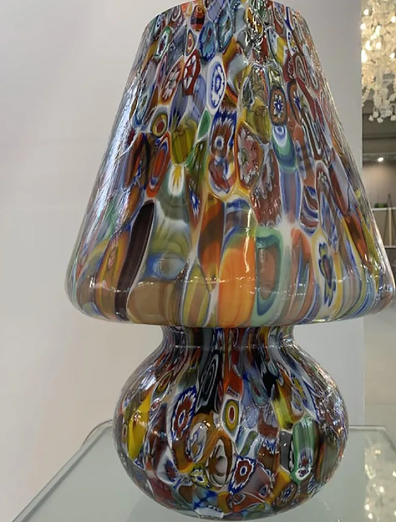Clearance Pamono Venetian Mushroom Table Lamp in Murano Glass