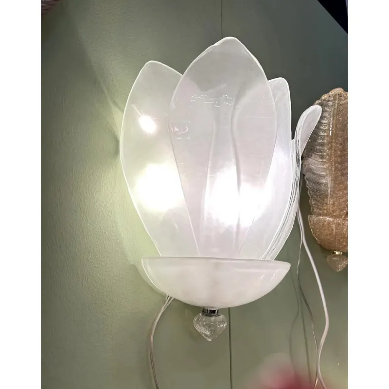 Hot Pamono Venetian Sanded Murano Glass Floreal Wall Sconces by Simoeng, Set of 2