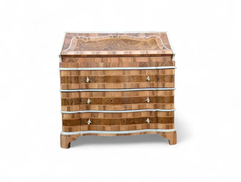 Pamono Venetian Style Walnut Desk with Drop-Leaf Door> Secretaires