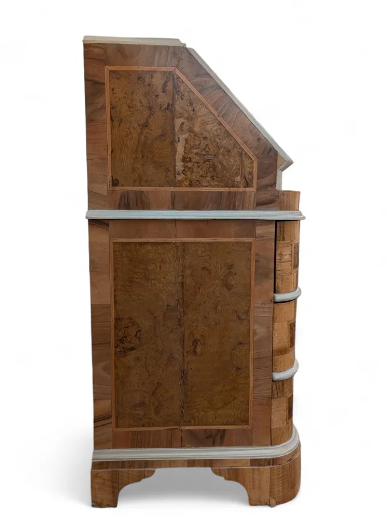 Pamono Venetian Style Walnut Desk with Drop-Leaf Door> Secretaires