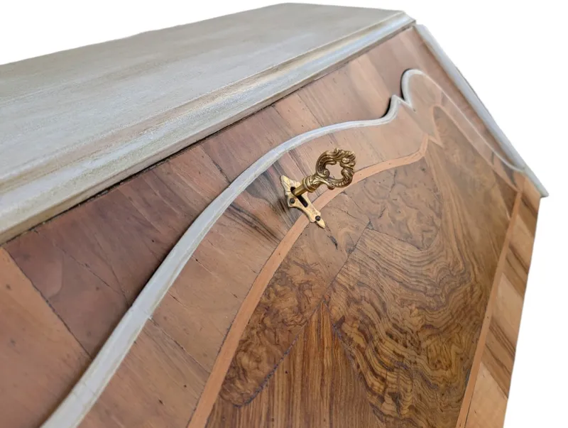 Pamono Venetian Style Walnut Desk with Drop-Leaf Door> Secretaires