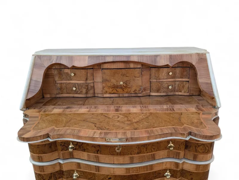 Pamono Venetian Style Walnut Desk with Drop-Leaf Door> Secretaires