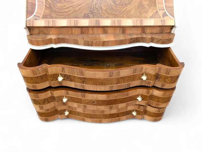 Pamono Venetian Style Walnut Desk with Drop-Leaf Door> Secretaires