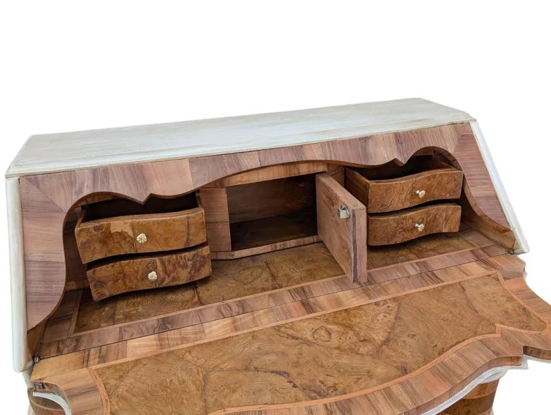 Pamono Venetian Style Walnut Desk with Drop-Leaf Door> Secretaires