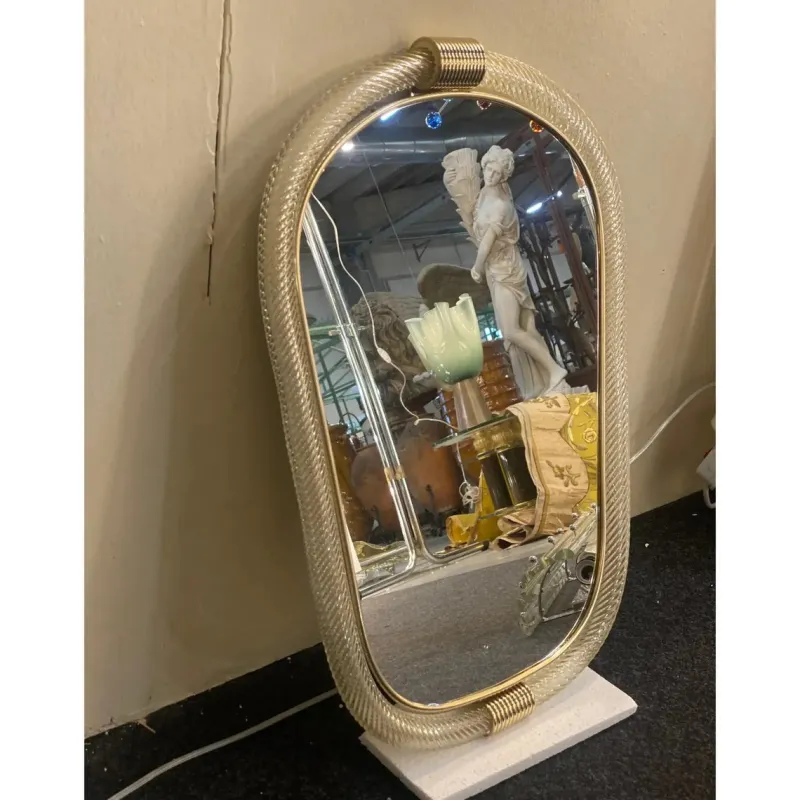 Sale Pamono Venetian Torciglione Torchon Murano Glass Wall Mirror by Simoeng