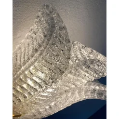 Discount Pamono Venetian Transparent Graniglia Leaf Murano Glass Wall Sconces by Simoeng, Set of 2