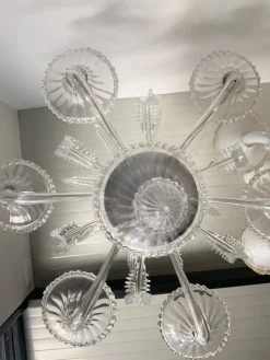 Outlet Pamono Venetian Transparent Murano Style Glass Chandelier with Ferns Felci Leaves from Simoeng