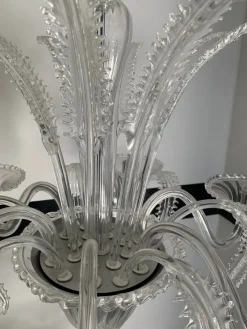 Outlet Pamono Venetian Transparent Murano Style Glass Chandelier with Ferns Felci Leaves from Simoeng