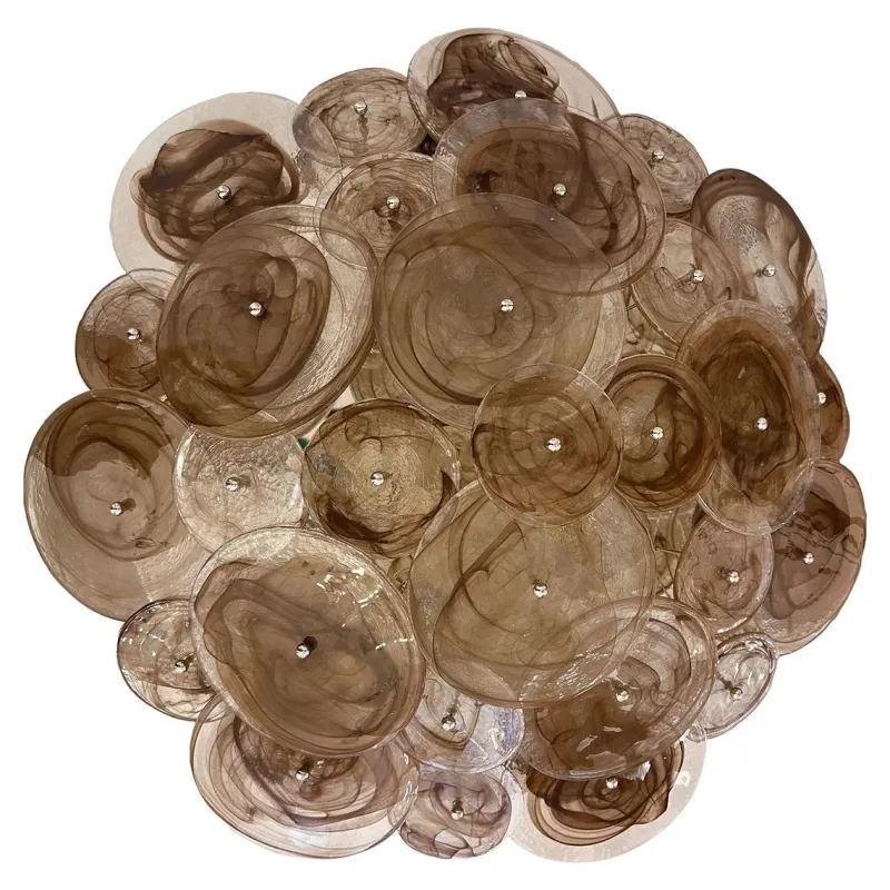 Pamono Venied-Brown Disks Murano Glass Flush Mount by Simoeng> Ceiling Lights