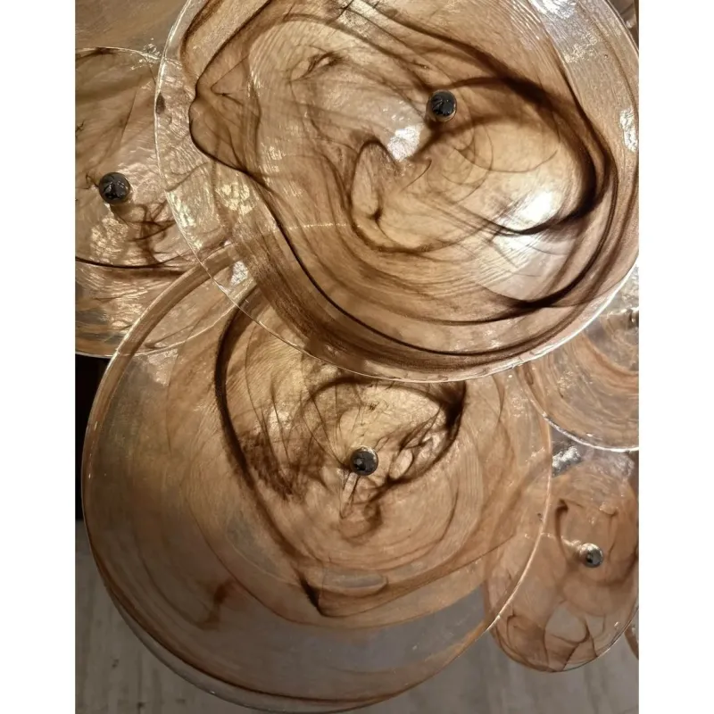 Pamono Venied-Brown Disks Murano Glass Flush Mount by Simoeng> Ceiling Lights