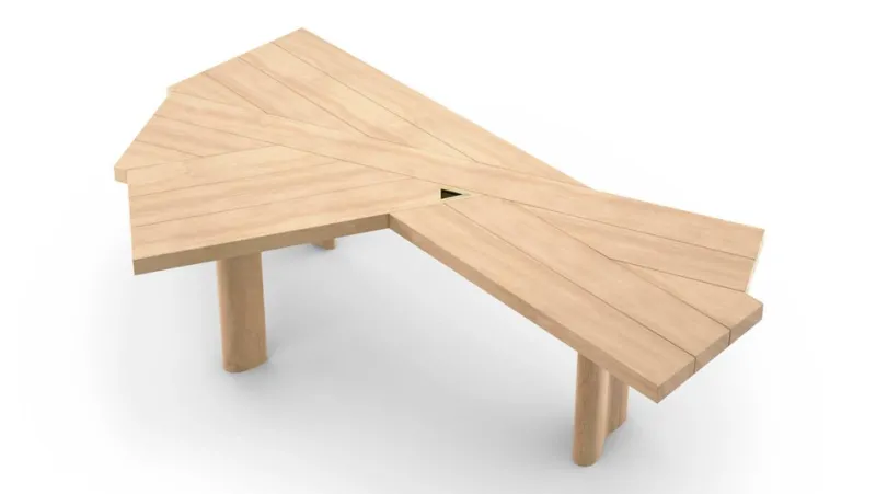 Hot Pamono Ventaglio Natural Oak Worktable by Charlotte Perriand for Cassina