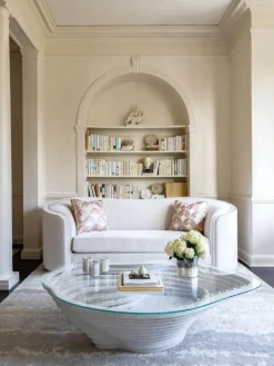 Pamono Vertigo Coffee Table in Marble and Clear Glass by Barberini & Gunnell><noscript><img width=