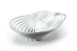 Pamono Vertigo Coffee Table in Marble and Clear Glass by Barberini & Gunnell><noscript><img width=