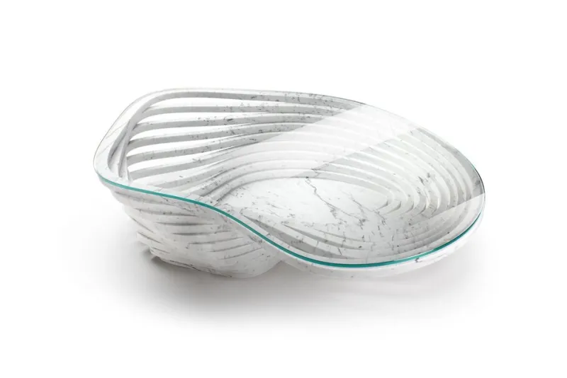 Pamono Vertigo Coffee Table in Marble and Clear Glass by Barberini & Gunnell> Tables