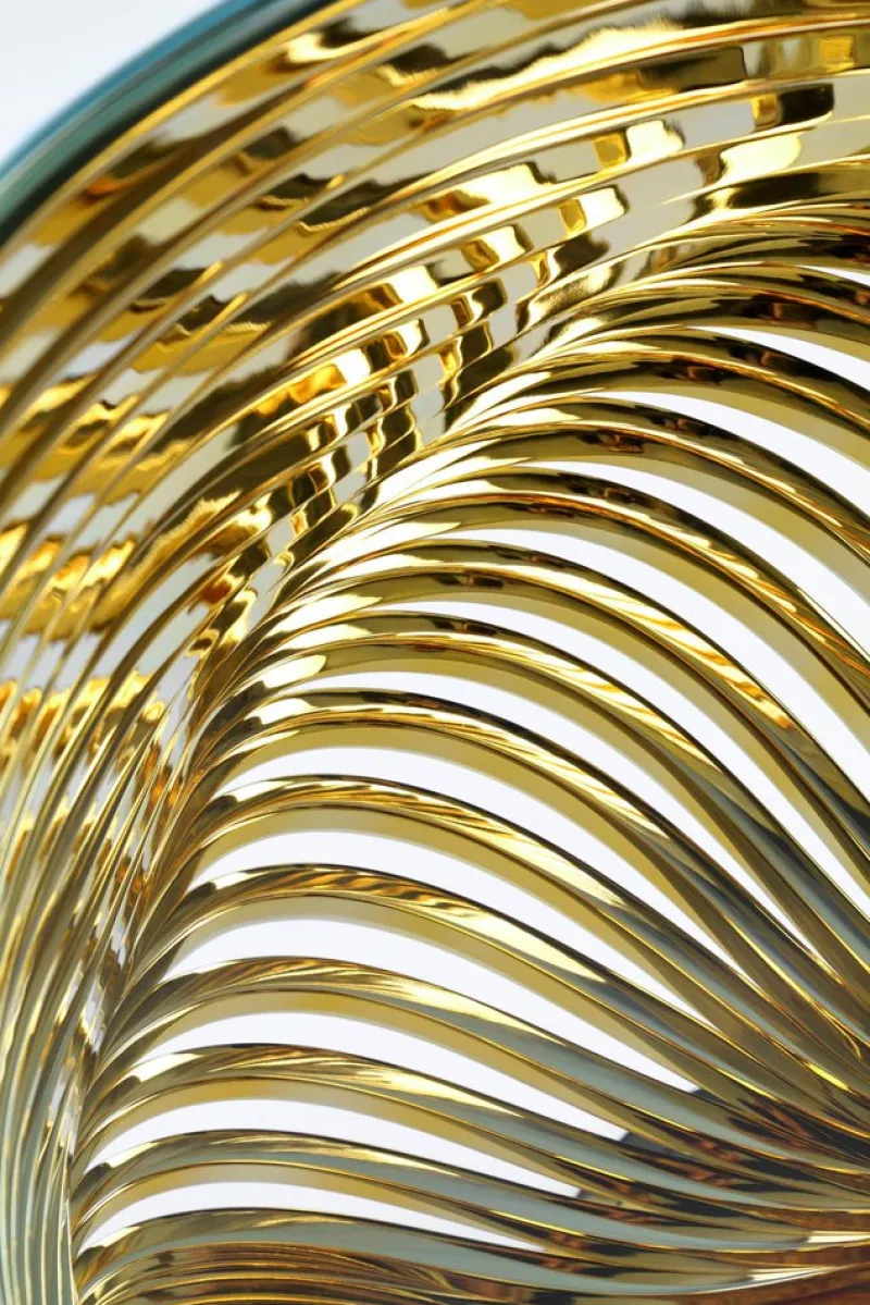 Pamono Vertigo Gold Side Table in 24k Gold-Plated Inox and Glass by Barberini & Gunnell> Tables