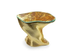 Pamono Vertigo Gold Side Table in 24k Gold-Plated Inox and Glass by Barberini & Gunnell><noscript><img width=