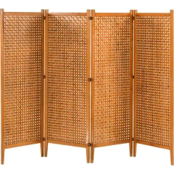 Online Pamono Very Folding Screen in Pine with Suede Strings, 1950s