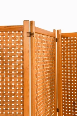 Online Pamono Very Folding Screen in Pine with Suede Strings, 1950s