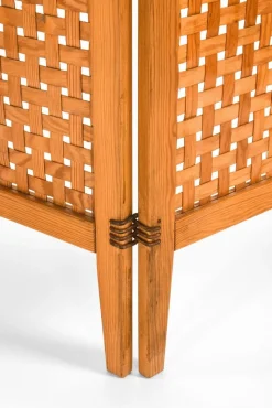 Online Pamono Very Folding Screen in Pine with Suede Strings, 1950s