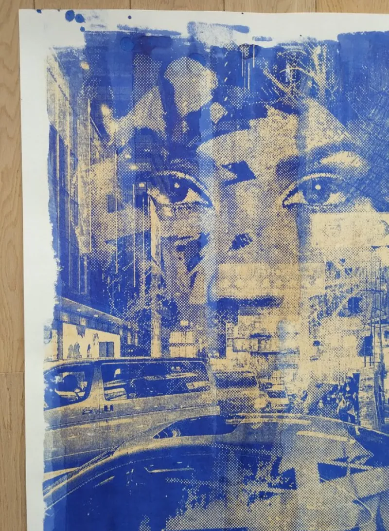 Discount Pamono Vhils, Blur, 2024, Acid-Fast Ink Screenprint