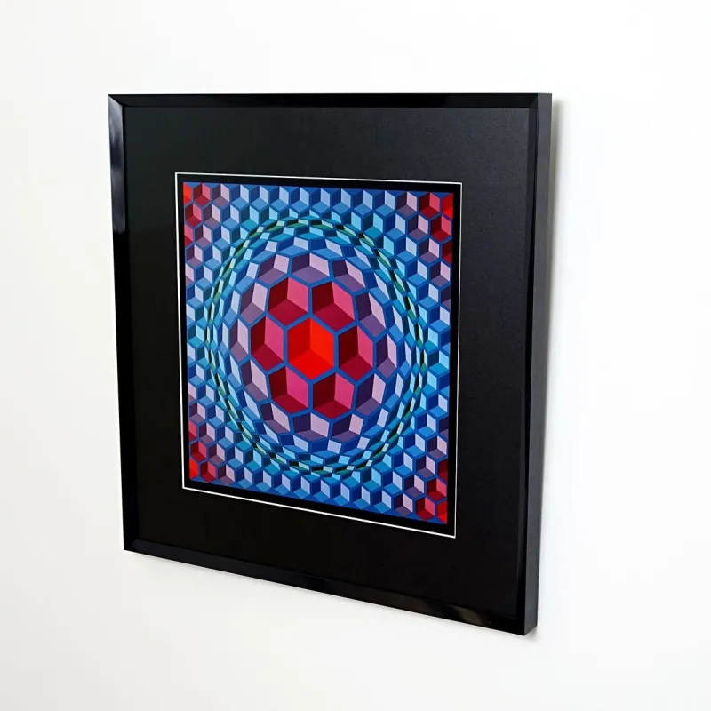 Pamono Victor Vasarely, Framed Serigraph, Printed by Editions Du Griffon, 1972> Mid-Century