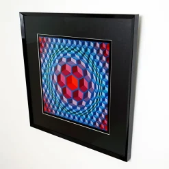 Pamono Victor Vasarely, Framed Serigraph, Printed by Editions Du Griffon, 1972><noscript><img width=