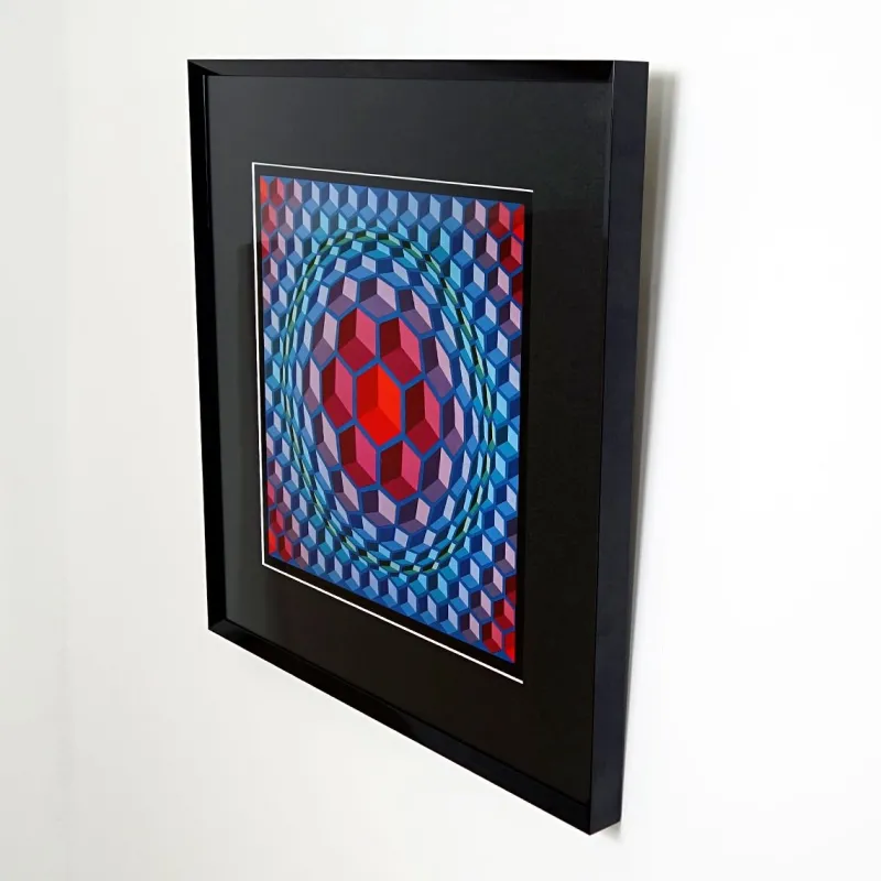 Pamono Victor Vasarely, Framed Serigraph, Printed by Editions Du Griffon, 1972> Mid-Century