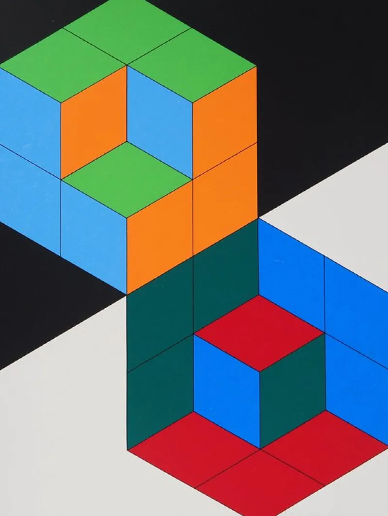 Pamono Victor Vasarely, Kinetic Composition: Bi Hexa, Screenprint> Prints & Multiples