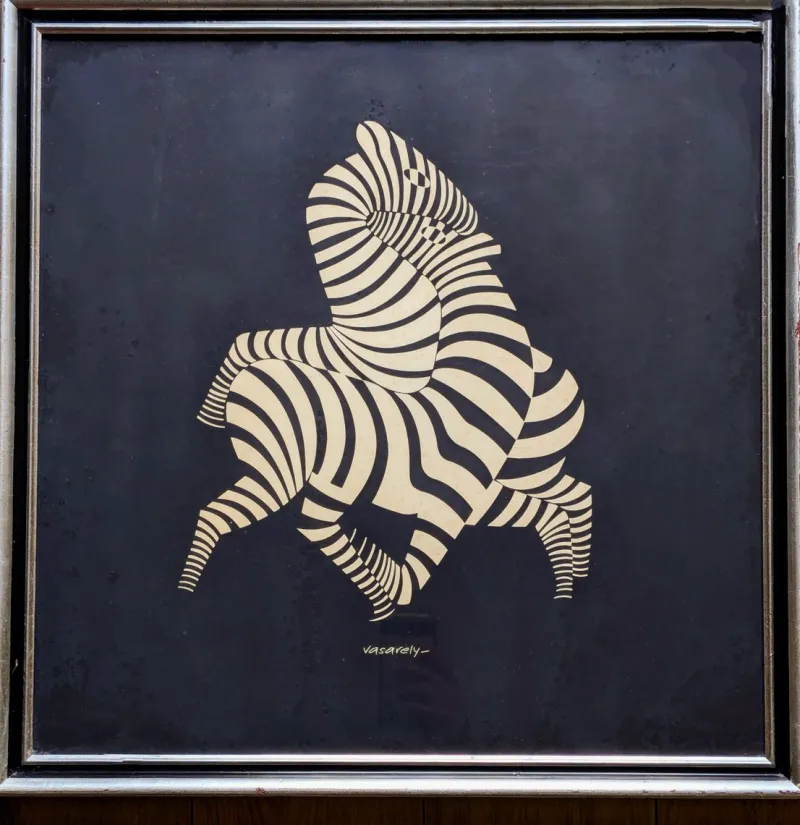 Outlet Pamono Victor Vasarely, Zebras, Original Serigraph, 1960s, Framed