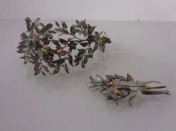 New Pamono Victorian 800 Silver Wedding Tiara and Brooch, Germany, 1890s, Set of 2