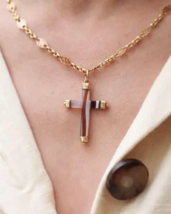 Pamono Victorian Agate Cross Pendant> Necklaces