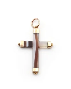 Pamono Victorian Agate Cross Pendant><noscript><img width=