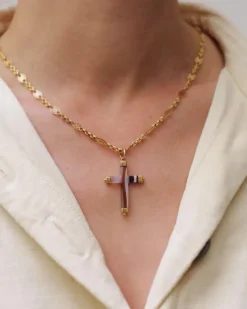 Pamono Victorian Agate Cross Pendant><noscript><img width=