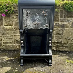 Pamono Victorian Art Nouveau Cast Iron Fireplace><noscript><img width=