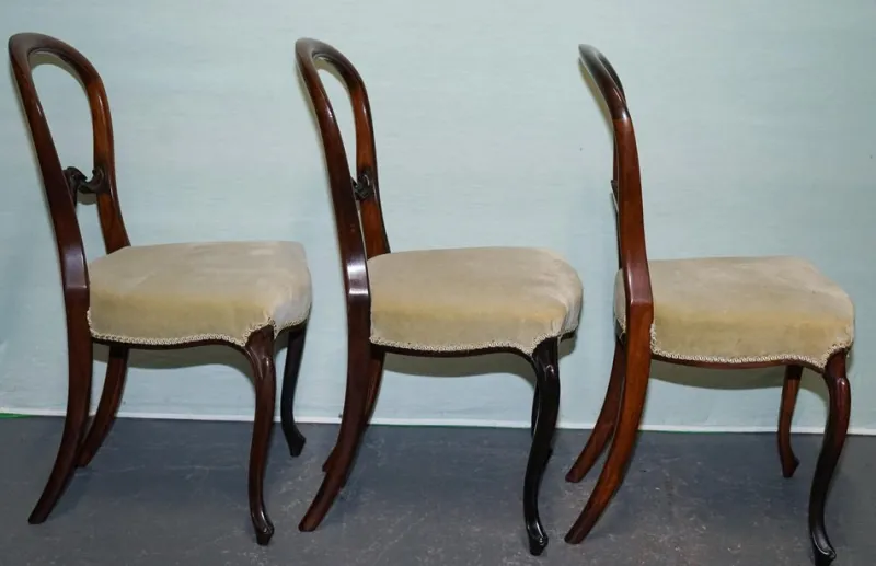 Best Pamono Victorian Balloon Back Dinning Chairs, 1860, Set of 6