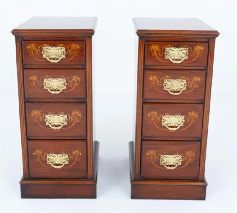 Pamono Victorian Bedside Chests of Drawers 1880, Set of 2> Nightstands