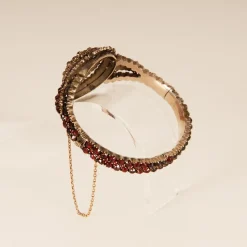 Sale Pamono Victorian Bohemian Bangle Bracelet with Rose Cut Garnets, 19th Century