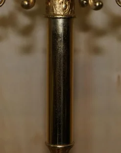 Hot Pamono Victorian Brass Coat Hat & Scarf Stand with Dolphin Cast Legs, 1880s
