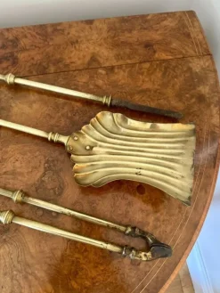 Online Pamono Victorian Brass Fireplace Set, 1890, Set of 6