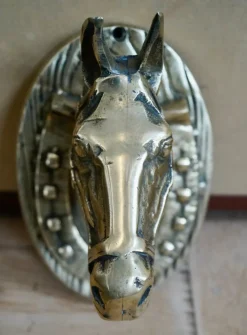 Pamono Victorian Brass Horse Head Wall Plaque, 1900s><noscript><img width=